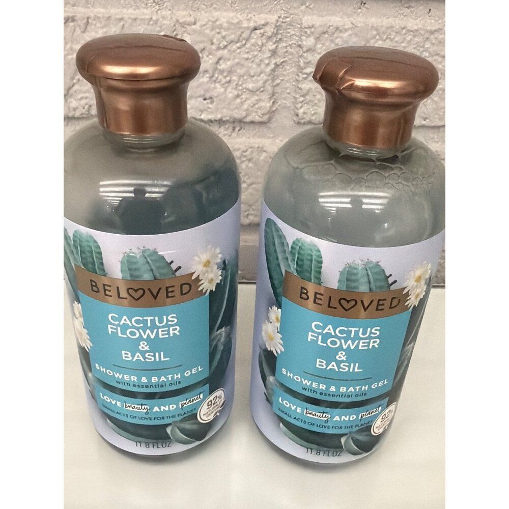 2 Pcs Beloved Cactus Flower & Basil Shower & Bath Gel Set